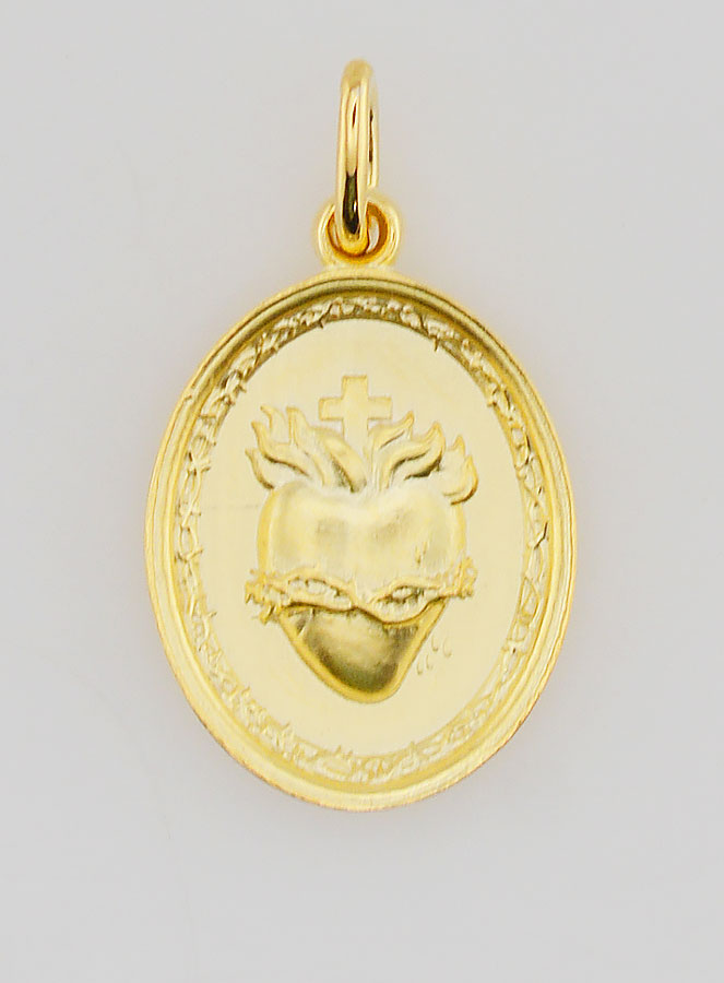 Medaglia Placcata Oro Sacro Cuore di Gesù - 19mm (pic 1)
