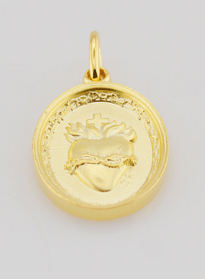 Medaglia Placcata Oro Sacro Cuore di Gesù - 19mm (pic 2)