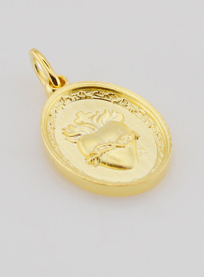 Medaglia Placcata Oro Sacro Cuore di Gesù - 19mm (pic 3)