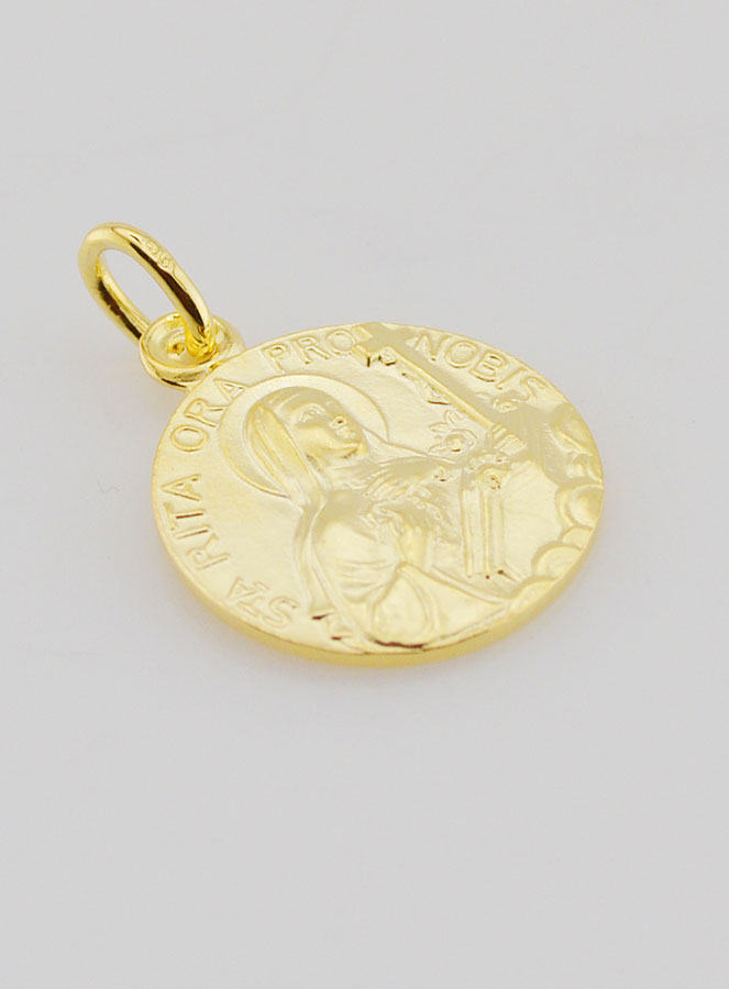 Medaglia Placcata Oro 18mm - Santa Rita (pic 3)
