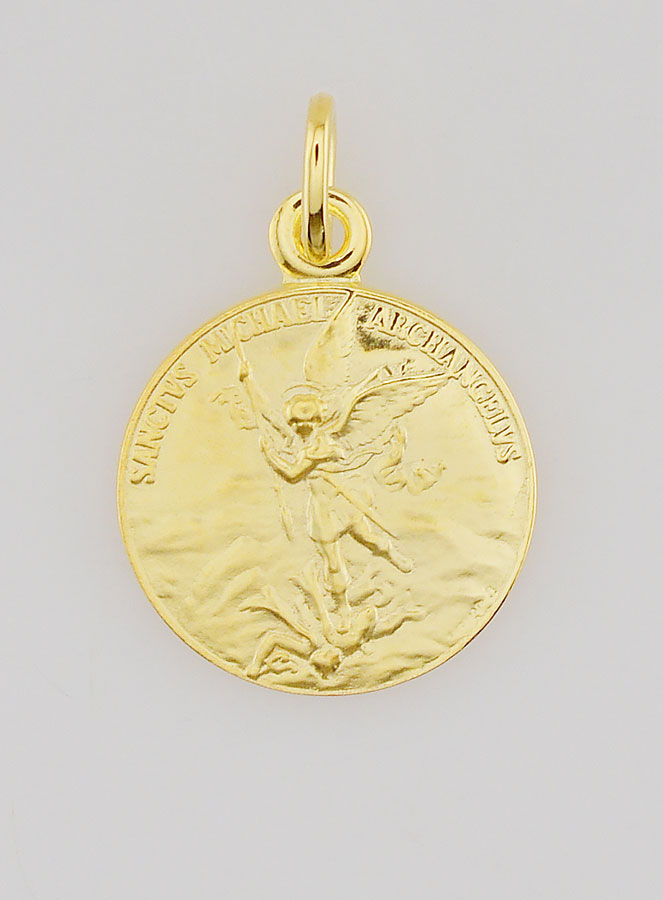 Medaglia Placcata Oro San Michele Arcangelo - 18mm (pic 1)