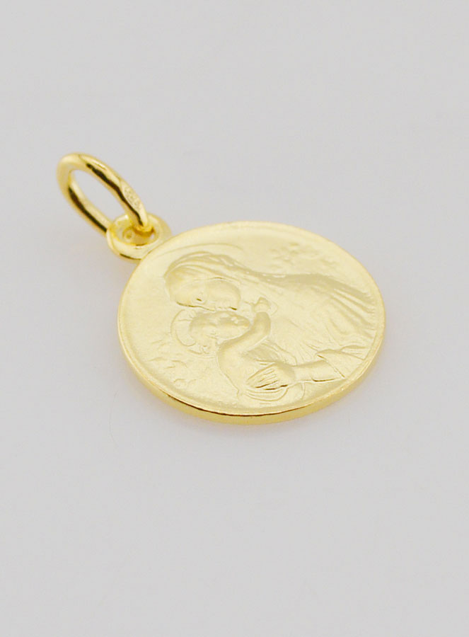 Medaglia in Oro Placcato Vergine di Botticelli - 16mm (pic 3)