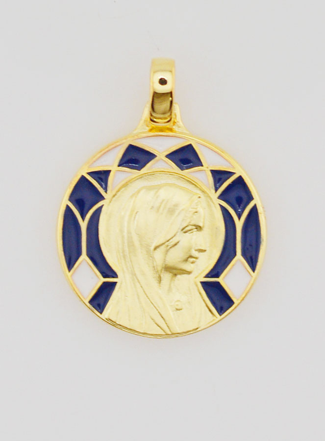 Medaglia Vergine Maria & Lourdes a Doppia Faccia - 18mm (pic 1)