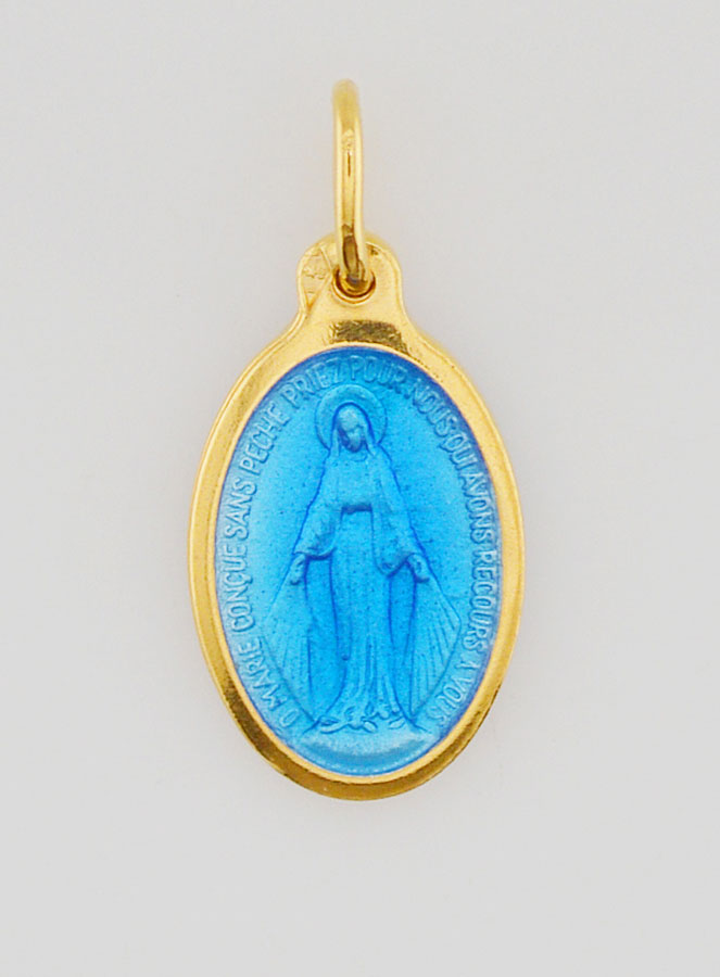 Medaglia Miracolosa Smalto Blu - 17mm (pic 1)