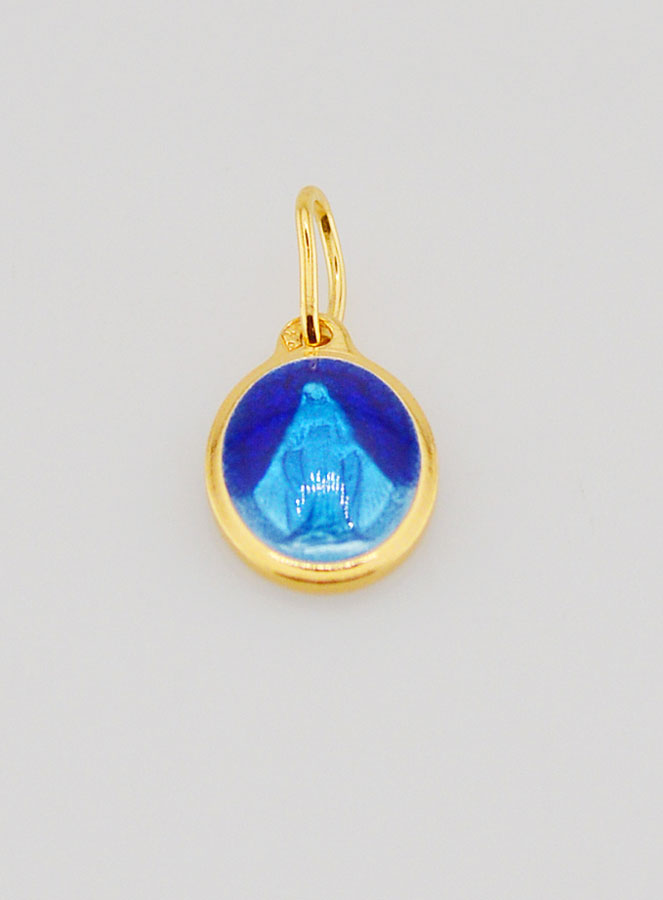 Medaglia Miracolosa Smalto Blu - 10mm (pic 2)