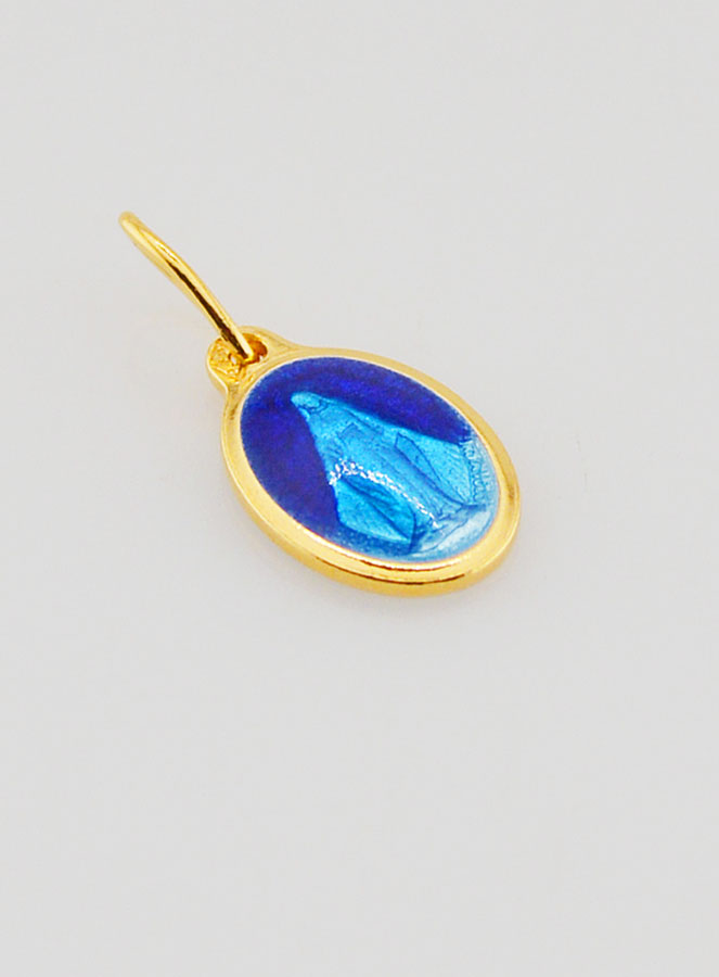 Medaglia Miracolosa Smalto Blu - 10mm (pic 3)