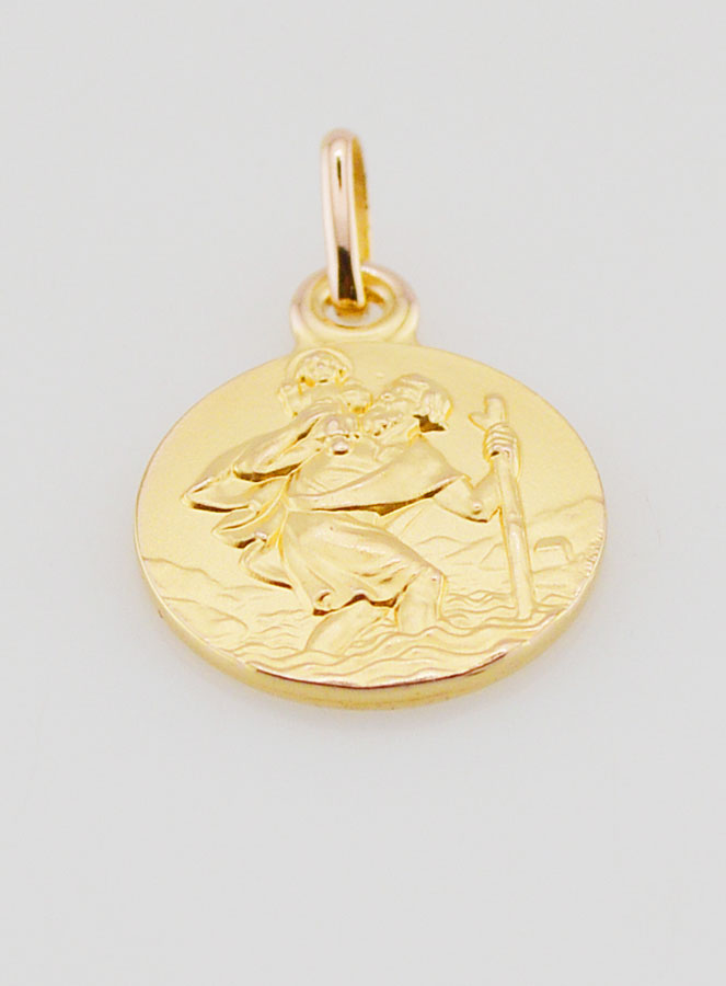 Medaglia Placcata Oro San Cristoforo - 14mm (pic 2)