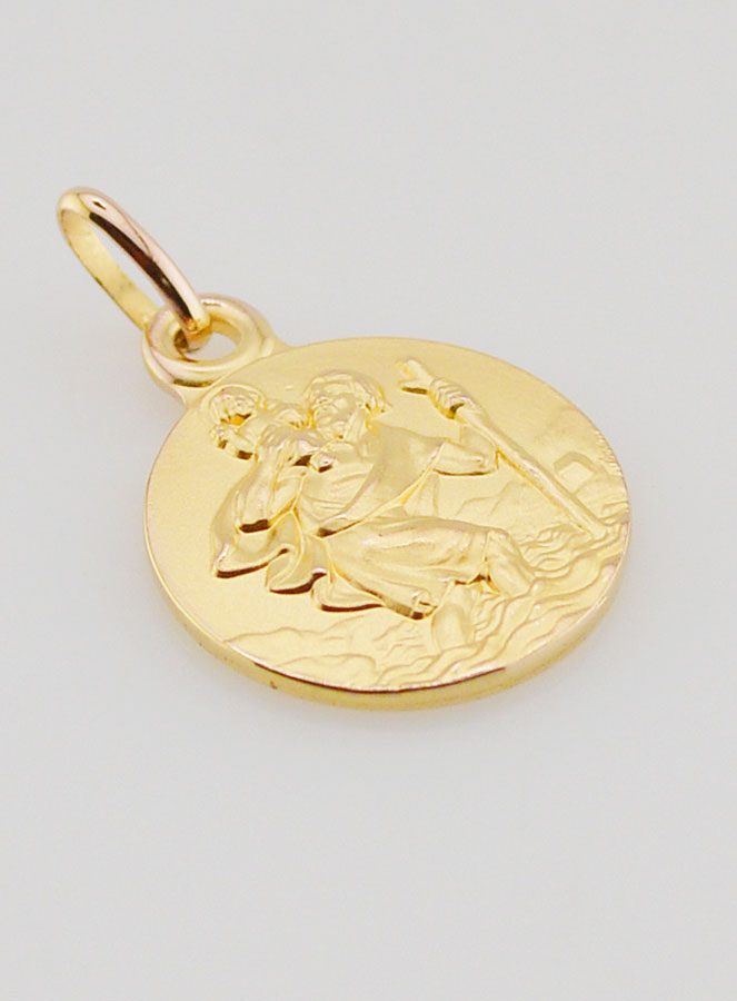 Medaglia Placcata Oro San Cristoforo - 14mm (pic 3)