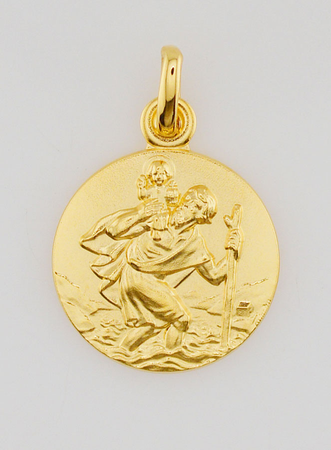 Medaglia Placcata Oro San Cristoforo - 18mm (pic 1)