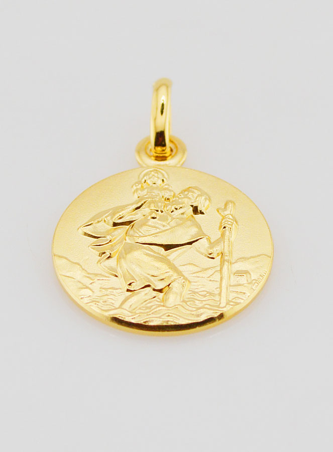 Medaglia Placcata Oro San Cristoforo - 18mm (pic 2)