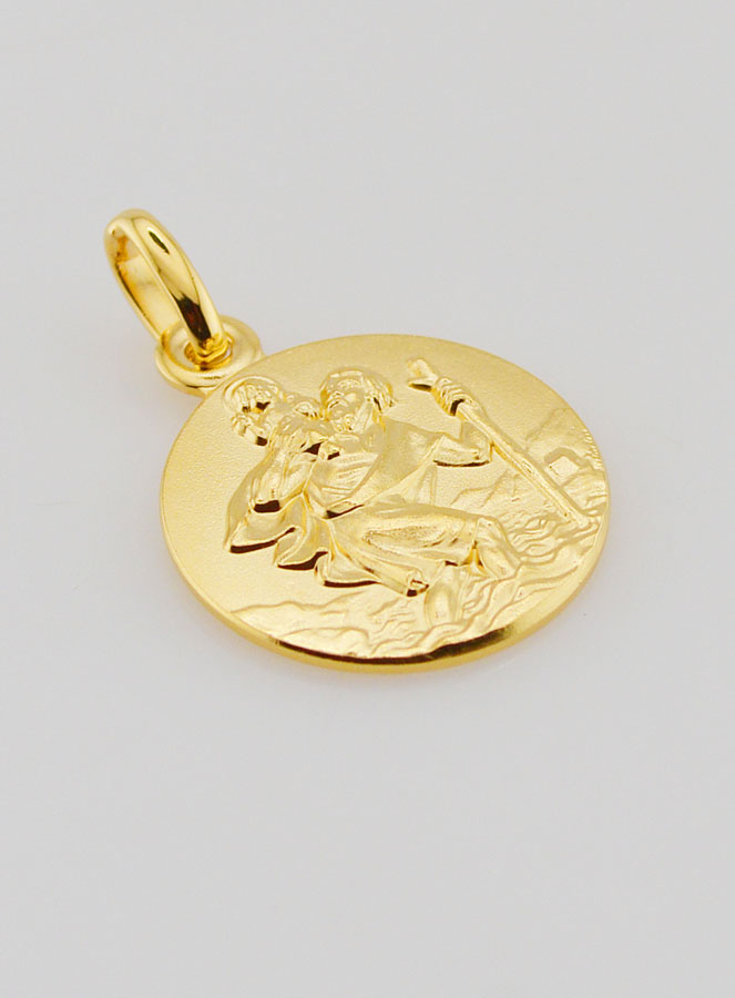Medaglia Placcata Oro San Cristoforo - 18mm (pic 3)