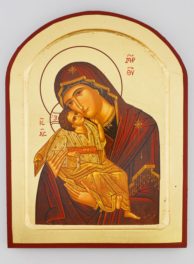 Icona Religiosa Madonna della Tenerezza Arrotondata - 23cm (pic 1)