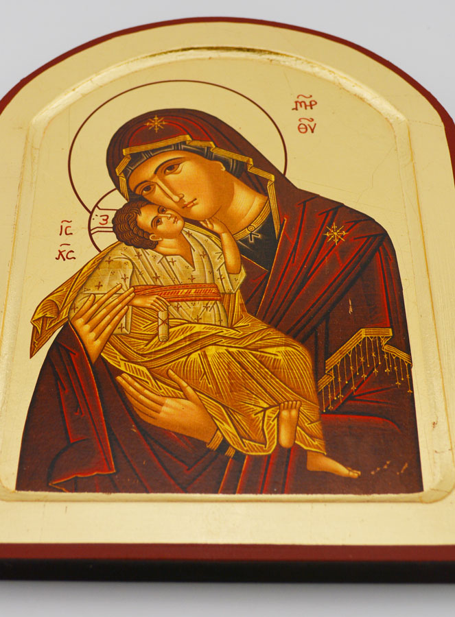 Icona Religiosa Madonna della Tenerezza Arrotondata - 23cm (pic 2)