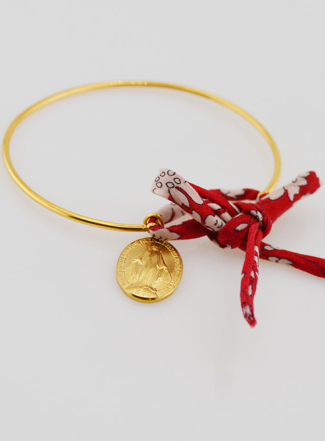 Bracciale Rigido Liberty Rosso & Medaglia Miracolosa (pic 3)