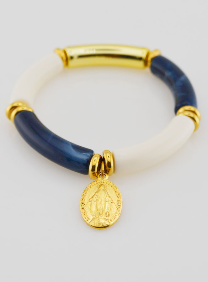 Bracciale Religioso con Medaglia Miracolosa - Blu Marino (pic 2)
