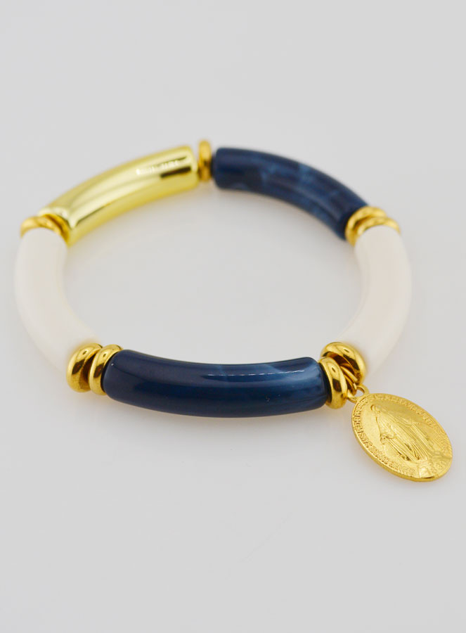 Bracciale Religioso con Medaglia Miracolosa - Blu Marino (pic 3)