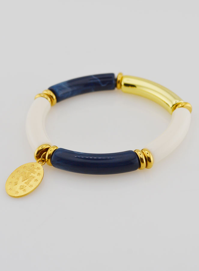 Bracciale Religioso con Medaglia Miracolosa - Blu Marino (pic 4)