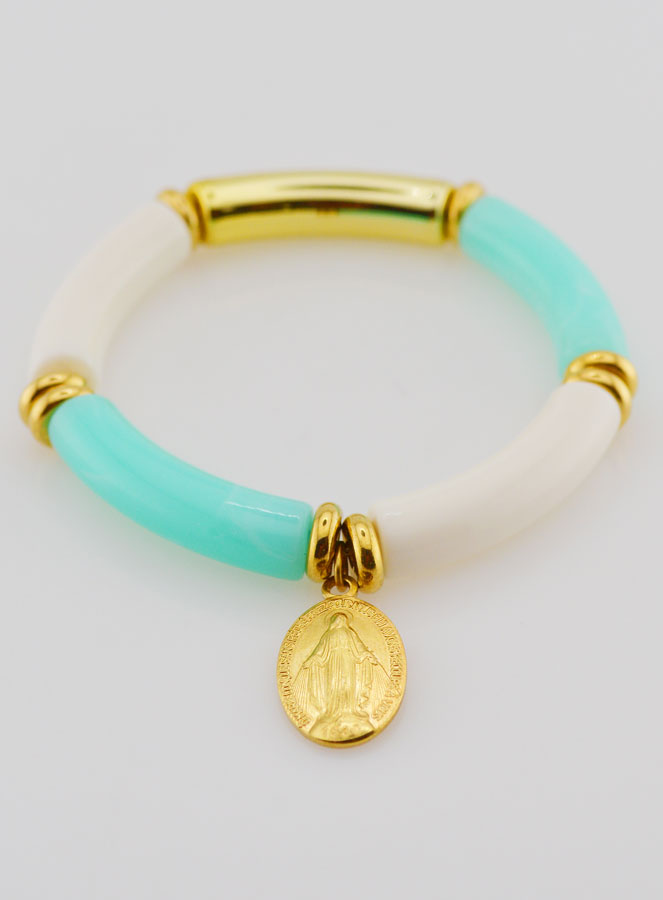 Bracciale Religioso con Medaglia Miracolosa - Turchese (pic 2)