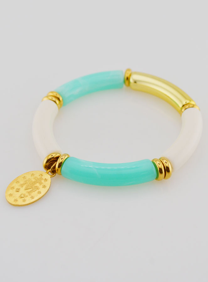 Bracciale Religioso con Medaglia Miracolosa - Turchese (pic 4)