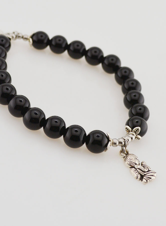Bracciale in Agata Nera 8mm – Madonna del Monte Carmelo (pic 4)
