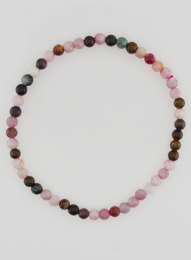 Bracciale in Pietra Naturale di Tormalina Multicolore – 4 mm (pic 1)