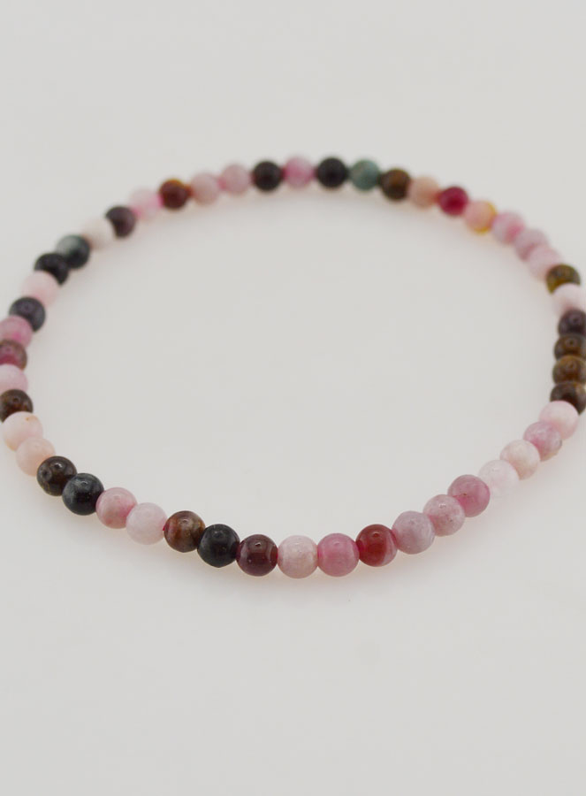 Bracciale in Pietra Naturale di Tormalina Multicolore – 4 mm (pic 2)