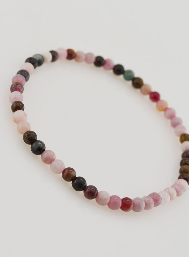 Bracciale in Pietra Naturale di Tormalina Multicolore – 4 mm (pic 3)