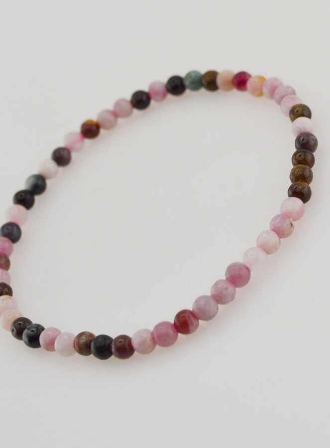 Bracciale in Pietra Naturale di Tormalina Multicolore – 4 mm (pic 4)