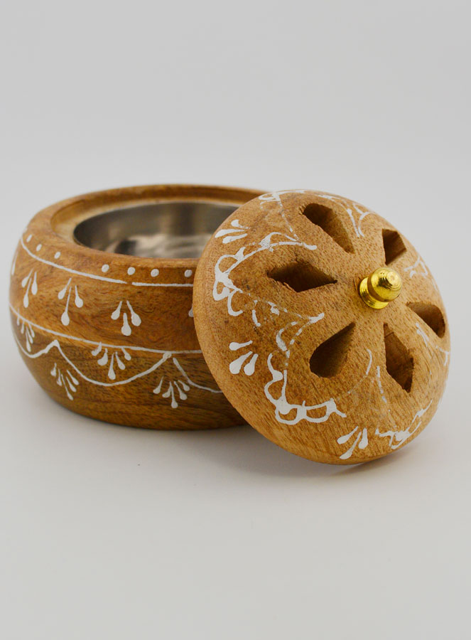 Brucia Incenso Artigianale in Legno - 10 cm (pic 4)
