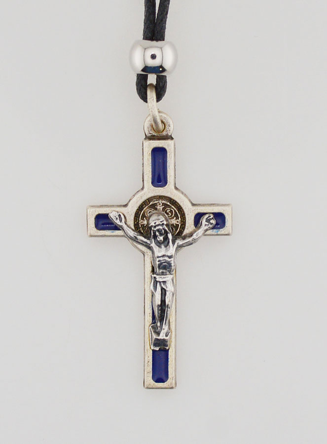 Collana Religiosa Croce di San Benedetto – Blu (pic 1)