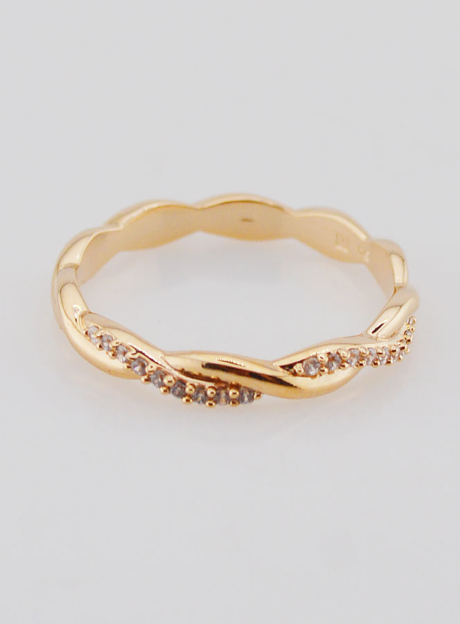 Anello Fede Intrecciato in Oro Placcato - T14 (pic 1)