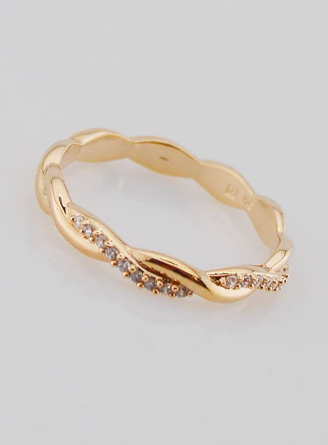 Anello Fede Intrecciato in Oro Placcato - T14 (pic 2)