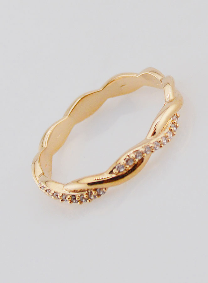Anello Fede Intrecciato in Oro Placcato - T14 (pic 3)