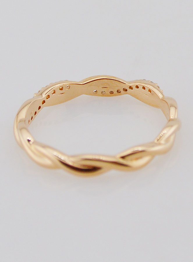Anello Fede Intrecciato in Oro Placcato - T14 (pic 4)