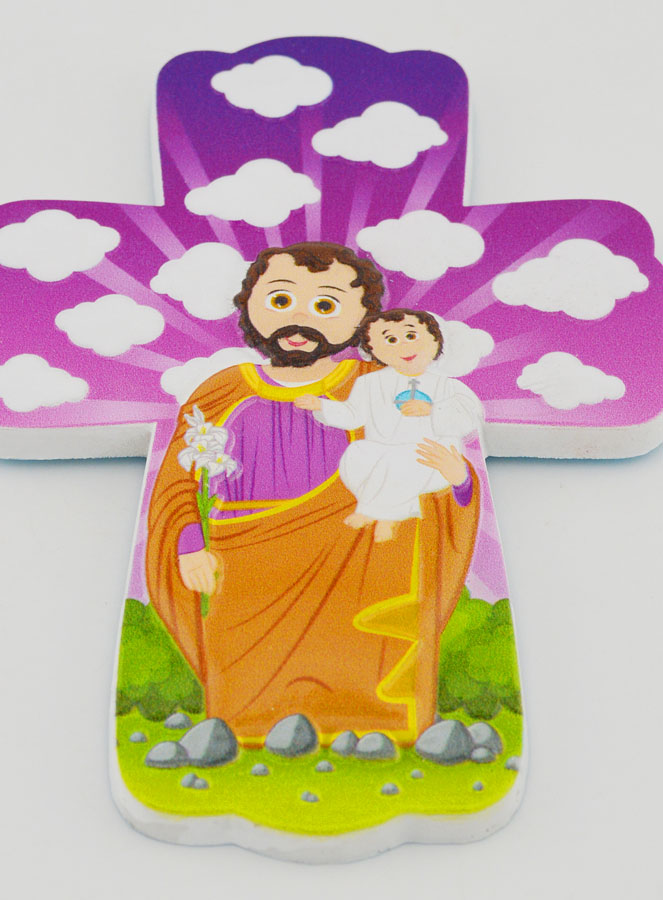 Croce da Appendere per Bambini - San Giuseppe con il Giglio (pic 2)