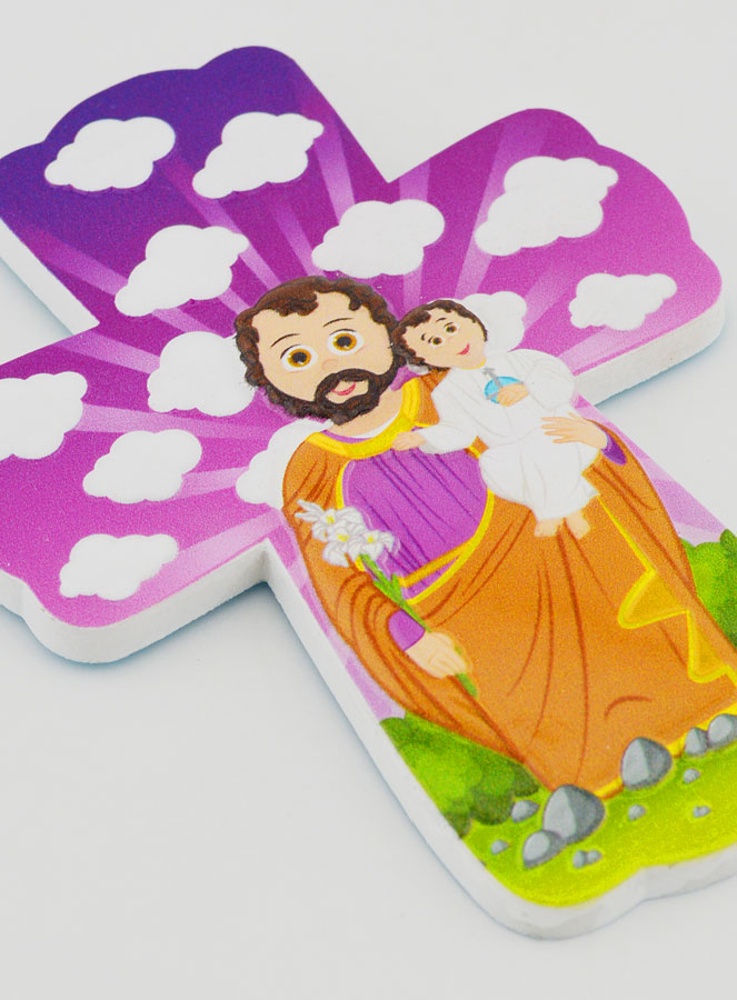 Croce da Appendere per Bambini - San Giuseppe con il Giglio (pic 3)