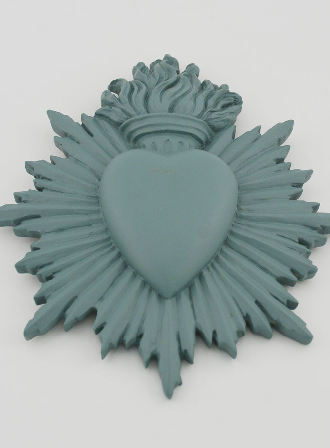 Ex Voto Murale Cuore Raggiante 17 cm - Salvia (pic 2)