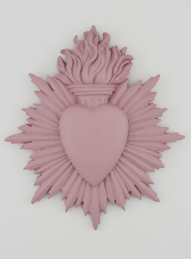 Ex Voto Murale Cuore Raggiante Rosa - 17 cm (pic 1)