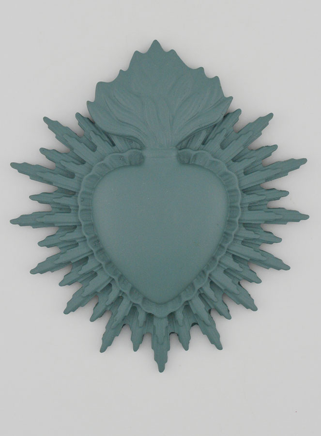 Ex Voto Murale Cuore Raggiante 11 cm - Salvia (pic 1)