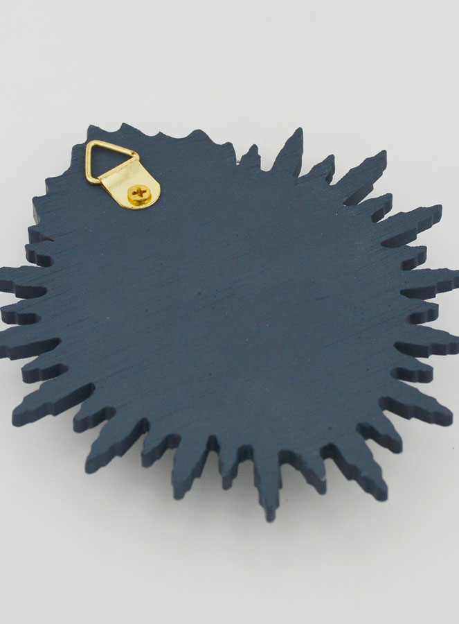 Ex Voto Murale Cuore Raggiante 11 cm - Blu Grigiastro (pic 4)