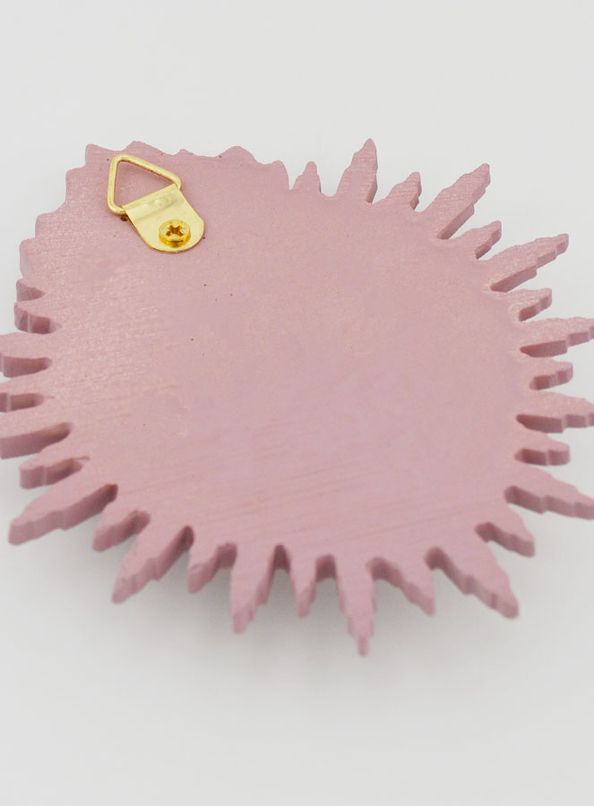 Ex Voto Murale Cuore Raggiante 11 cm - Rosa (pic 4)