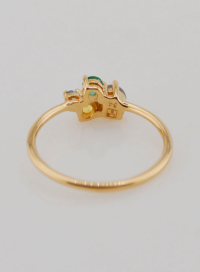 Anello Placcato Oro con Labradorite e Zirconi - T14 (pic 4)