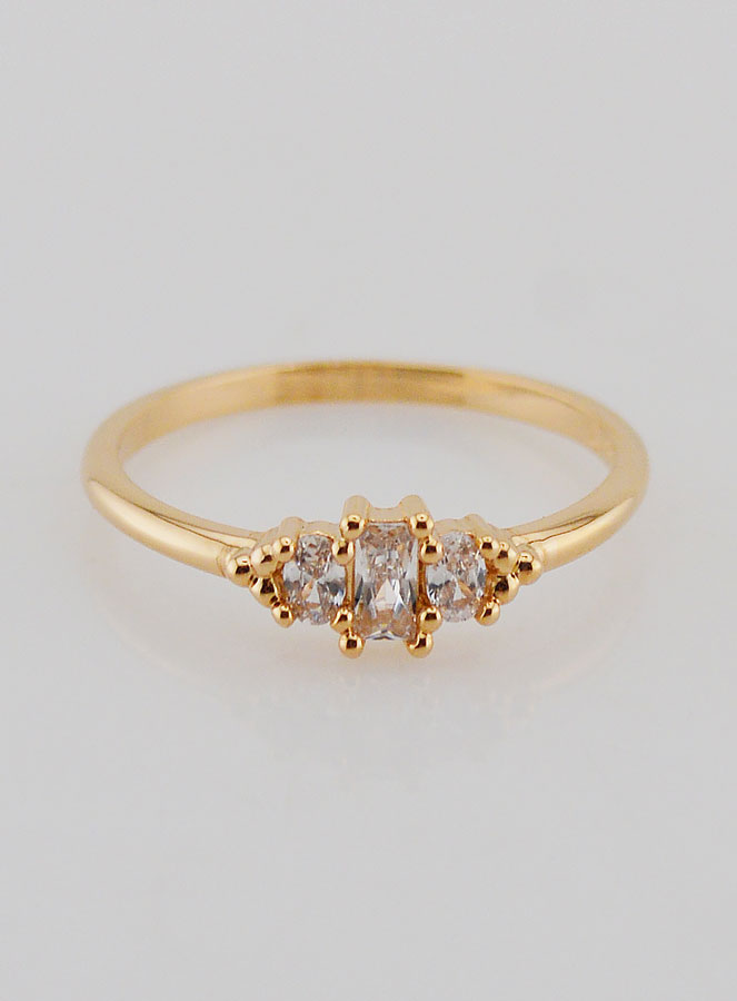 Anello Placcato Oro Trinità con Zirconi - T54 (pic 1)