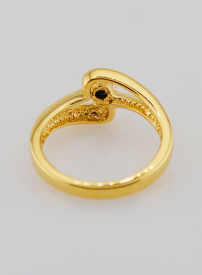 Anello Placcato Oro Zaffiro & zirconi - T54 (pic 4)