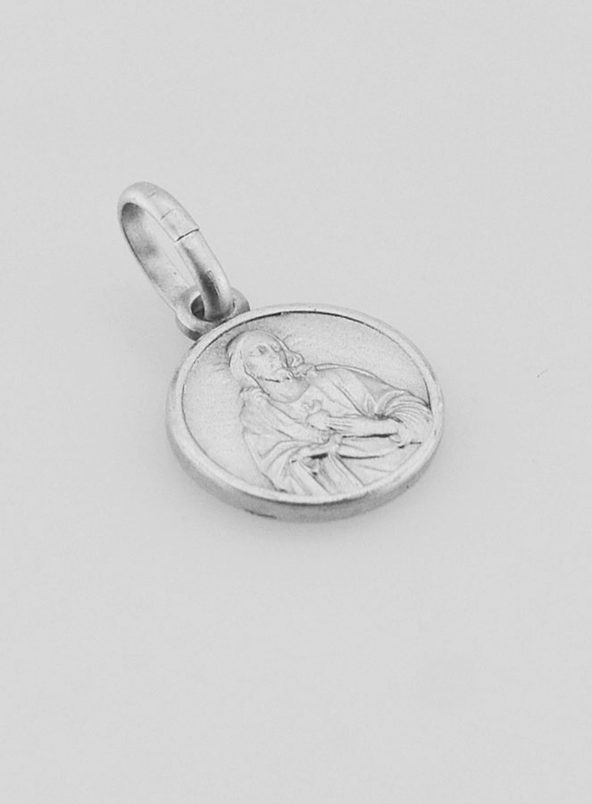Medaglia dello Scapolare in Argento Rodiato 925/1000 - 10 mm (pic 4)