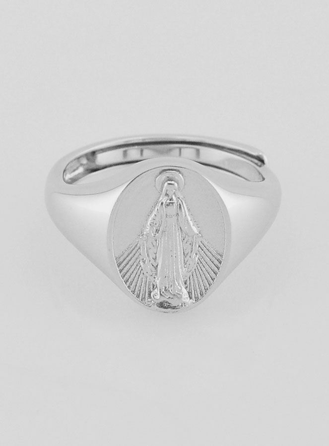 Anello Chevalière Madonna Miracolosa - Taglia 12-16 (pic 1)