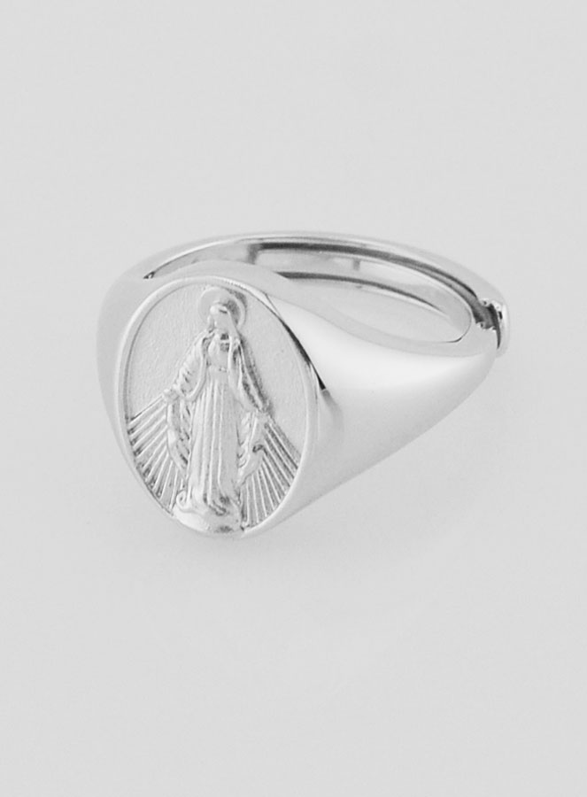 Anello Chevalière Madonna Miracolosa - Taglia 12-16 (pic 2)