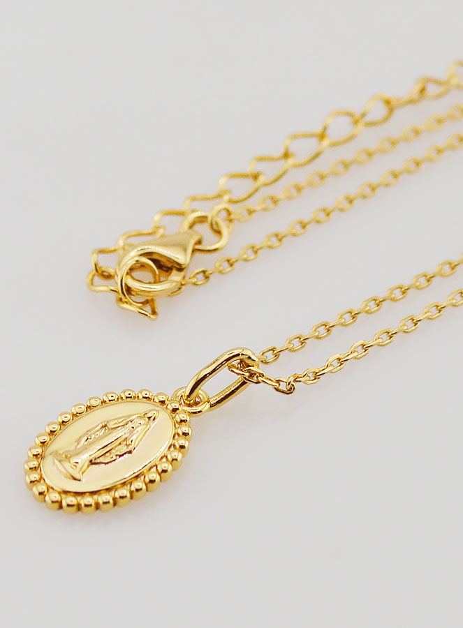 Collana Religiosa Madonna Miracolosa - Argento 925 Dorato (pic 1)