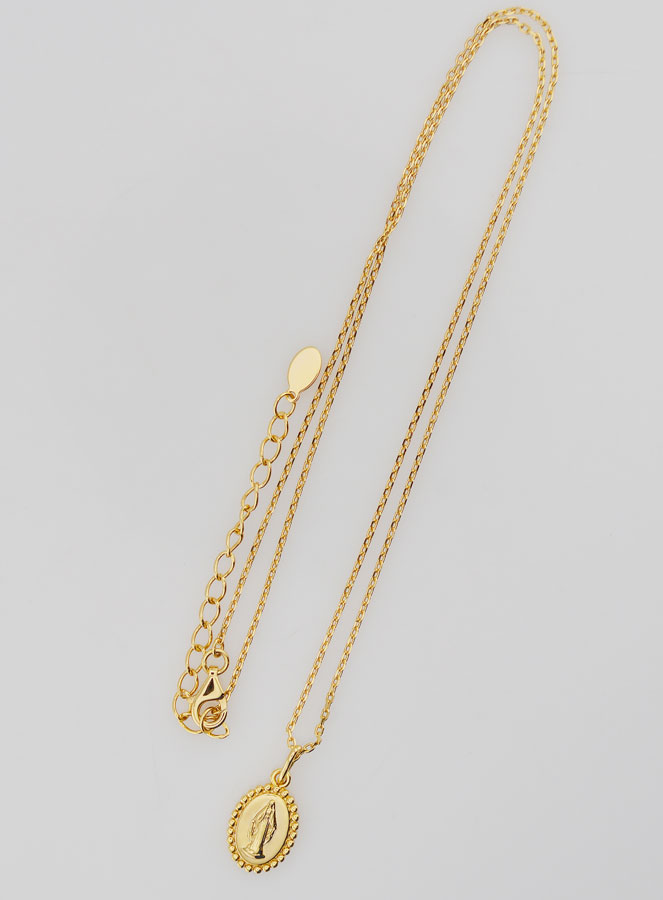 Collana Religiosa Madonna Miracolosa - Argento 925 Dorato (pic 2)