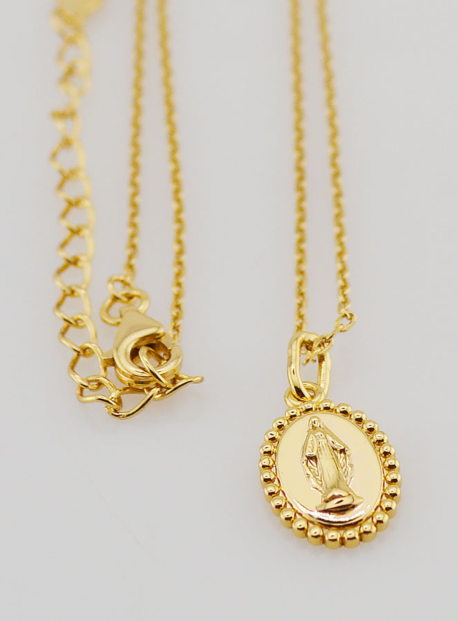 Collana Religiosa Madonna Miracolosa - Argento 925 Dorato (pic 3)